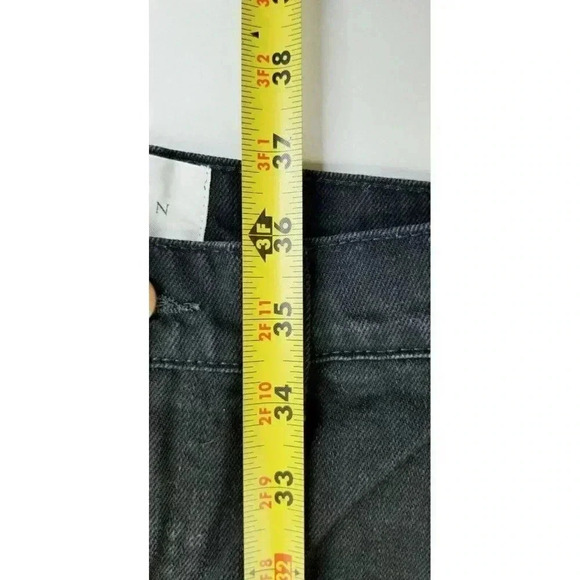 Doen Size 25X26 High Waist Black Cropped Coin Pocket Denim Cotton Jeans USA Made - Picture 10 of 12